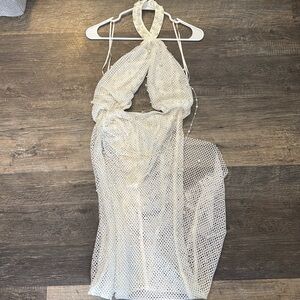 12th Tribe Bellagio, white pearl maxi dress new with tags